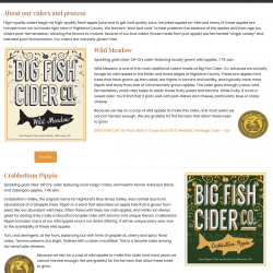 Big Fish Cider website - Our Ciders page