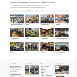 DK Workspaces website - projects page