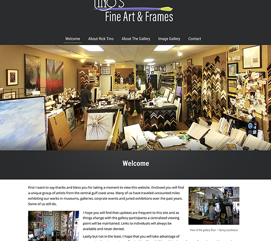 Thumbnail: Tino's Fine Art & Frames website