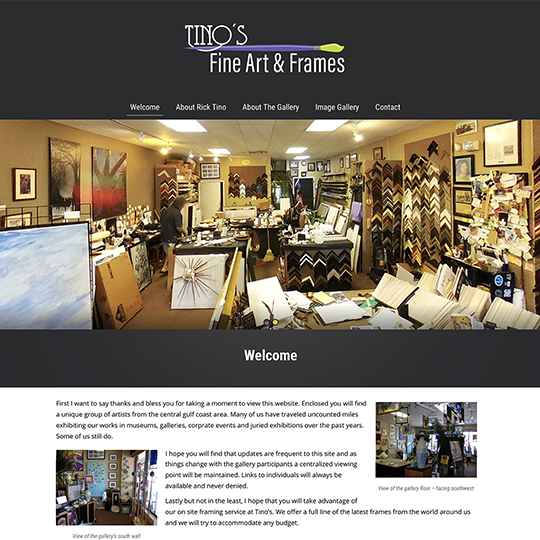 Thumbnail: Tino's Fine Art & Frames website