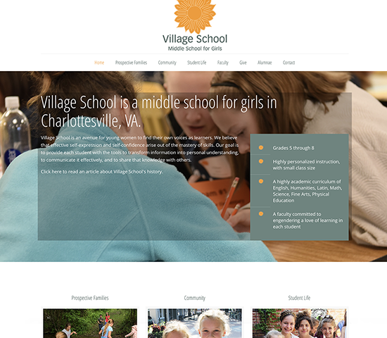 Thumbnail: Village School website - home page