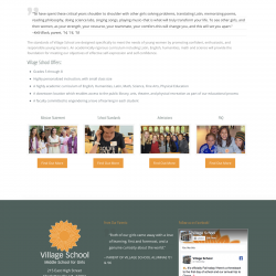 Village School website - prospective families page